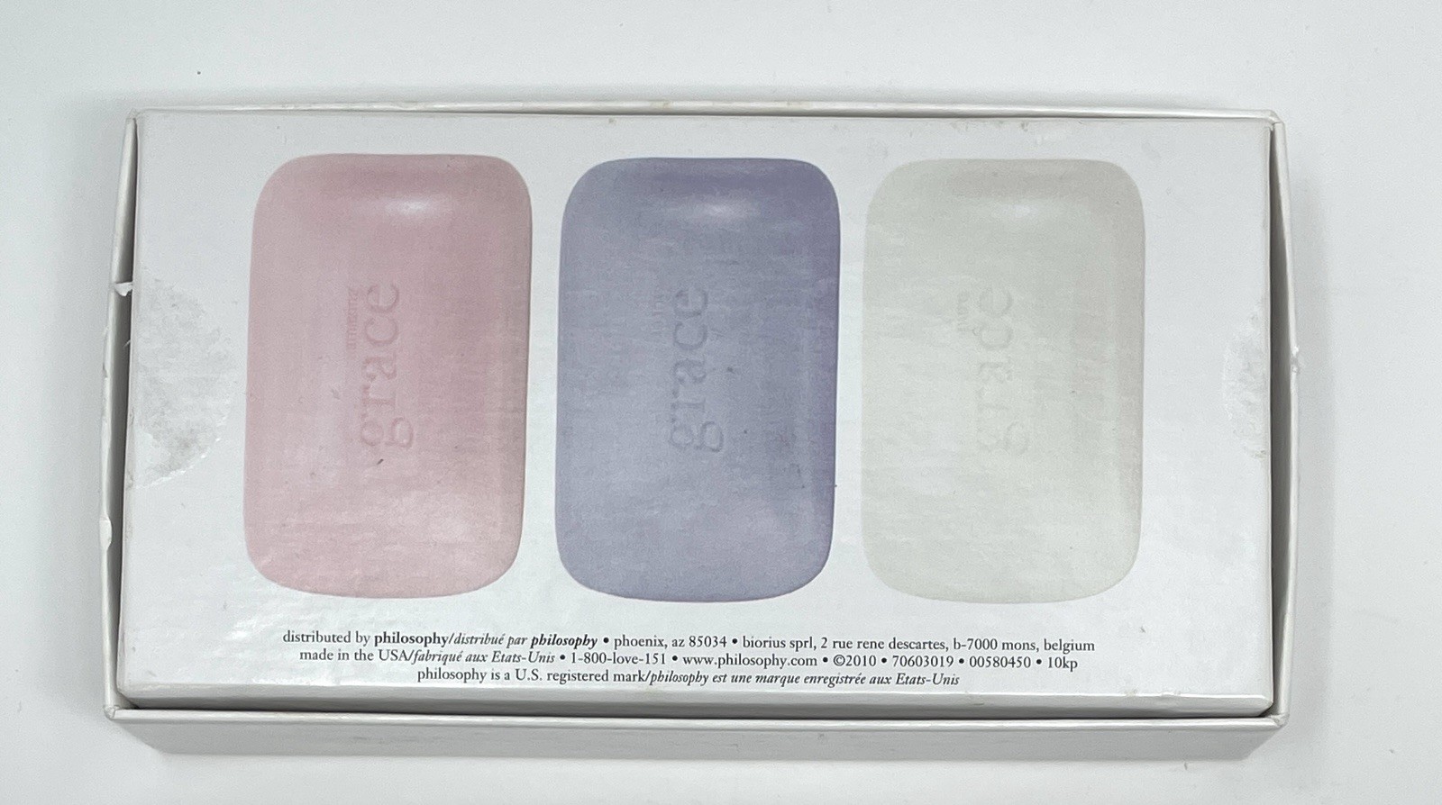 Philosophy State of Grace Soap Pure Baby Amazing 3 Oz Bars in Box