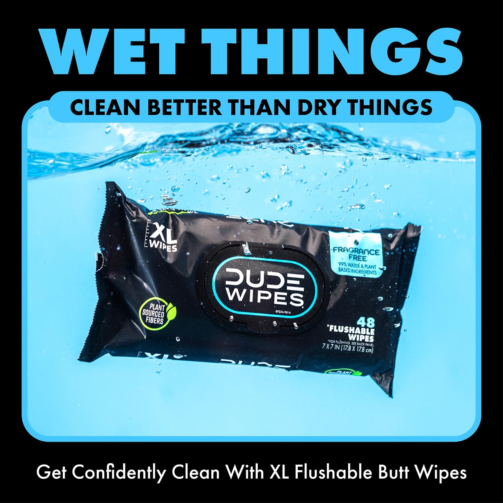 DUDE Wipes, 48 Count, 2 Pack | Flushable | 48 Count (Pack of 2), White