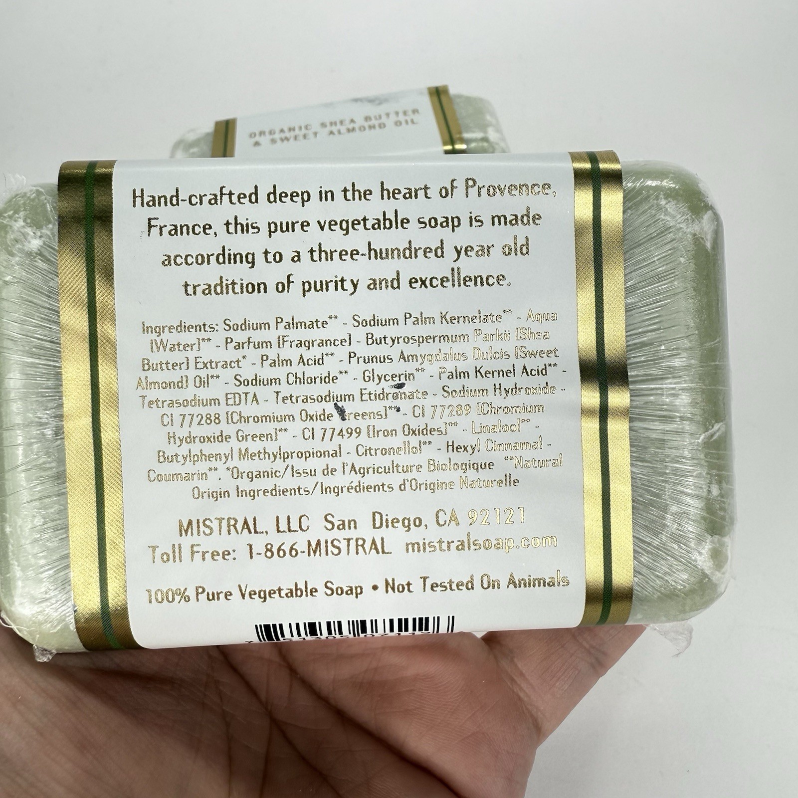 2x Mistral GREEN BAMBOO Pure Vegetable Soap Bar 8.8oz France French Organic Lot