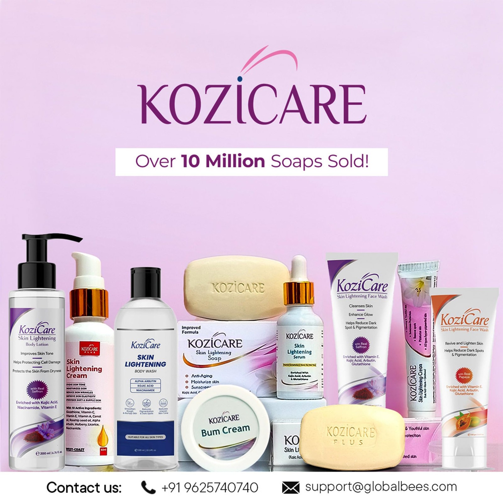 Kozicare Kojic Acid & Glutathione Soap 75g – Moisturizes & Fades Dark Spots