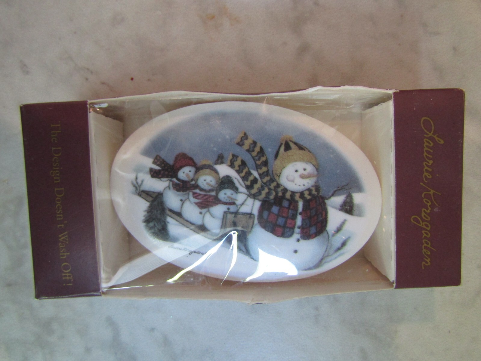 NEW Lasting Impressions Soap Art Picture 3 oz Snowmen Soap by Laurie Korsgaden