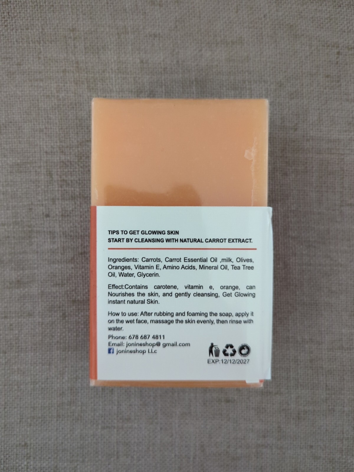 Ailke Healthy Glowing Serum Carrot Soap 200g