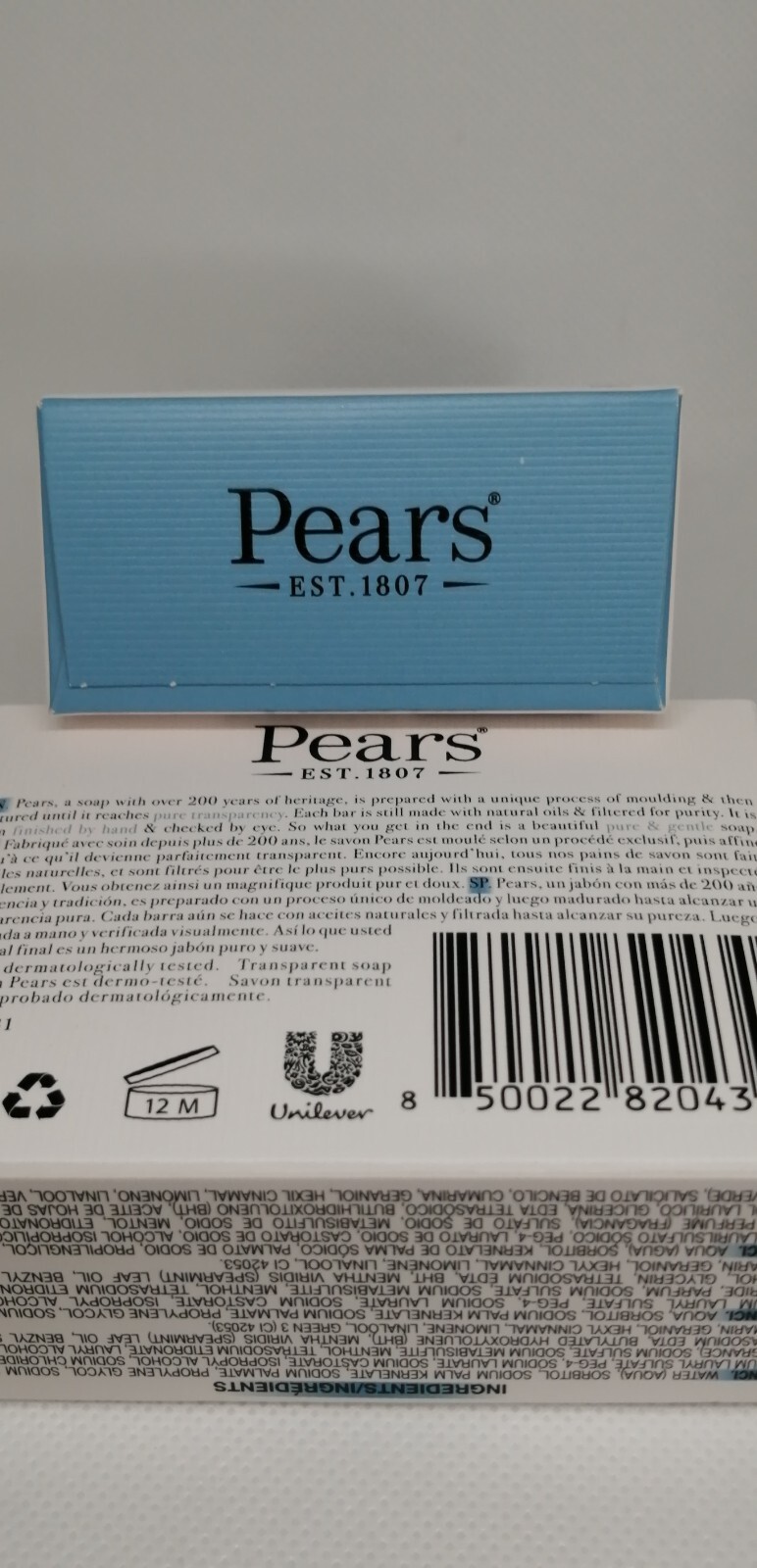 Pack of 2 Pears Transparent Soap Blue 100 g 3.53 Oz!