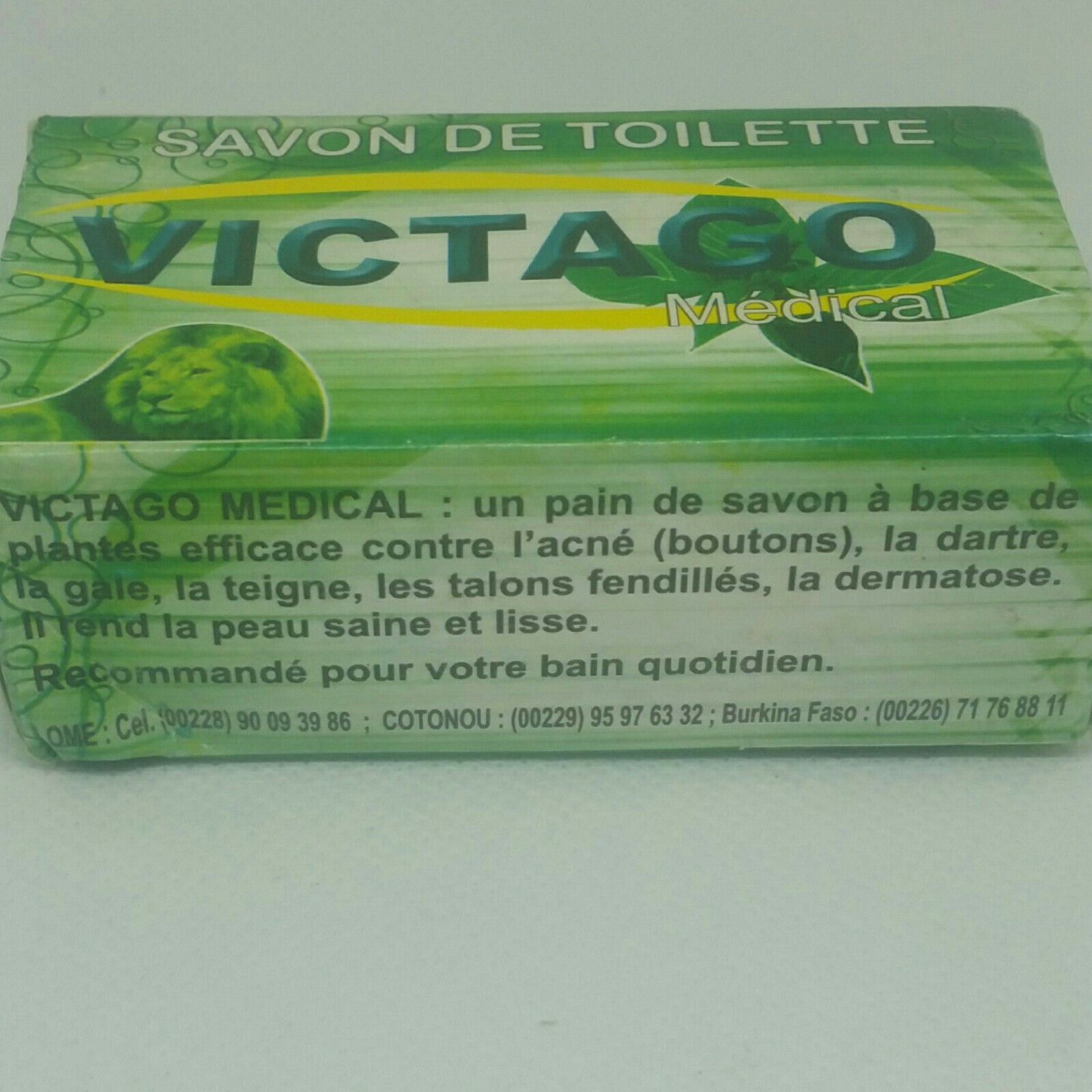 1×VICTAGO Herbal Black Soap Natural African Organic Raw Acne Cleanser 4oz