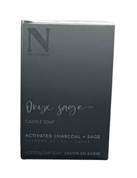 🐌 DR. NATURAL 4 Oz. (113g) BAR ●ONYX SAGE● Charcoal + Sage Castile Soap🫧.