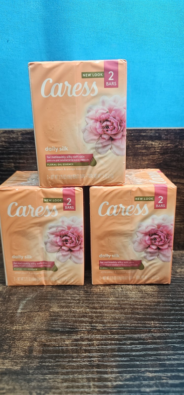 Caress Daily Silk White Peach & Orange Blossom Beauty Bars, 3.75 Oz Ea., 6 Bars