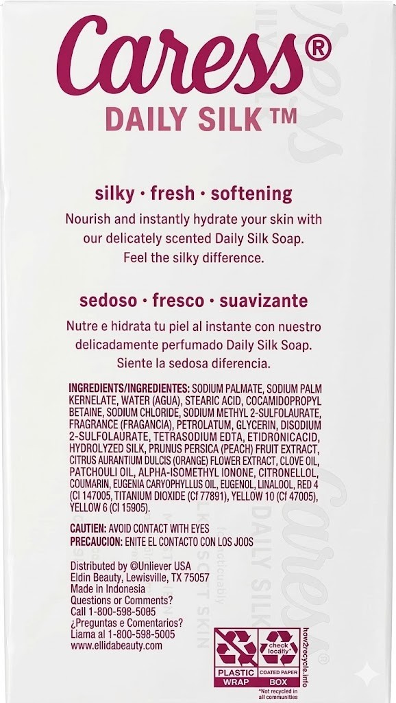 Caress Moisturizing Beauty Bar, Daily Silk, 30 Oz (3.75oz x 8), 8 count