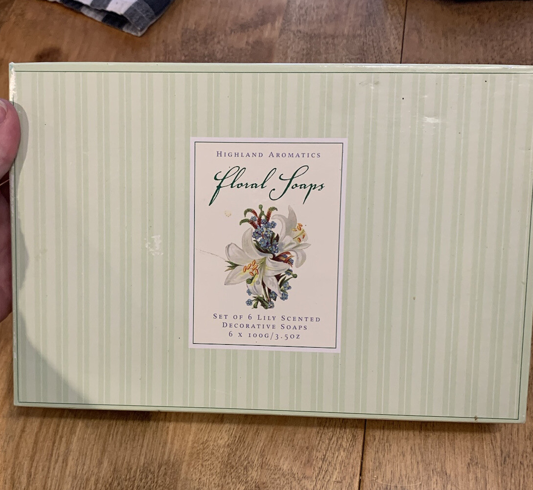 NEW Set 6 Highland Aromatics Floral Soaps Lily Scented Triple-Milled Scotland