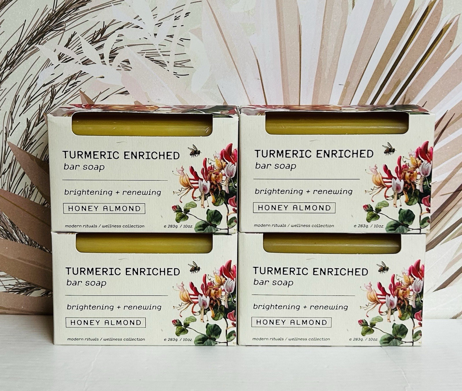 4-Pack Honey Almond Brightening Bar Soap with Turmeric 10 oz Each