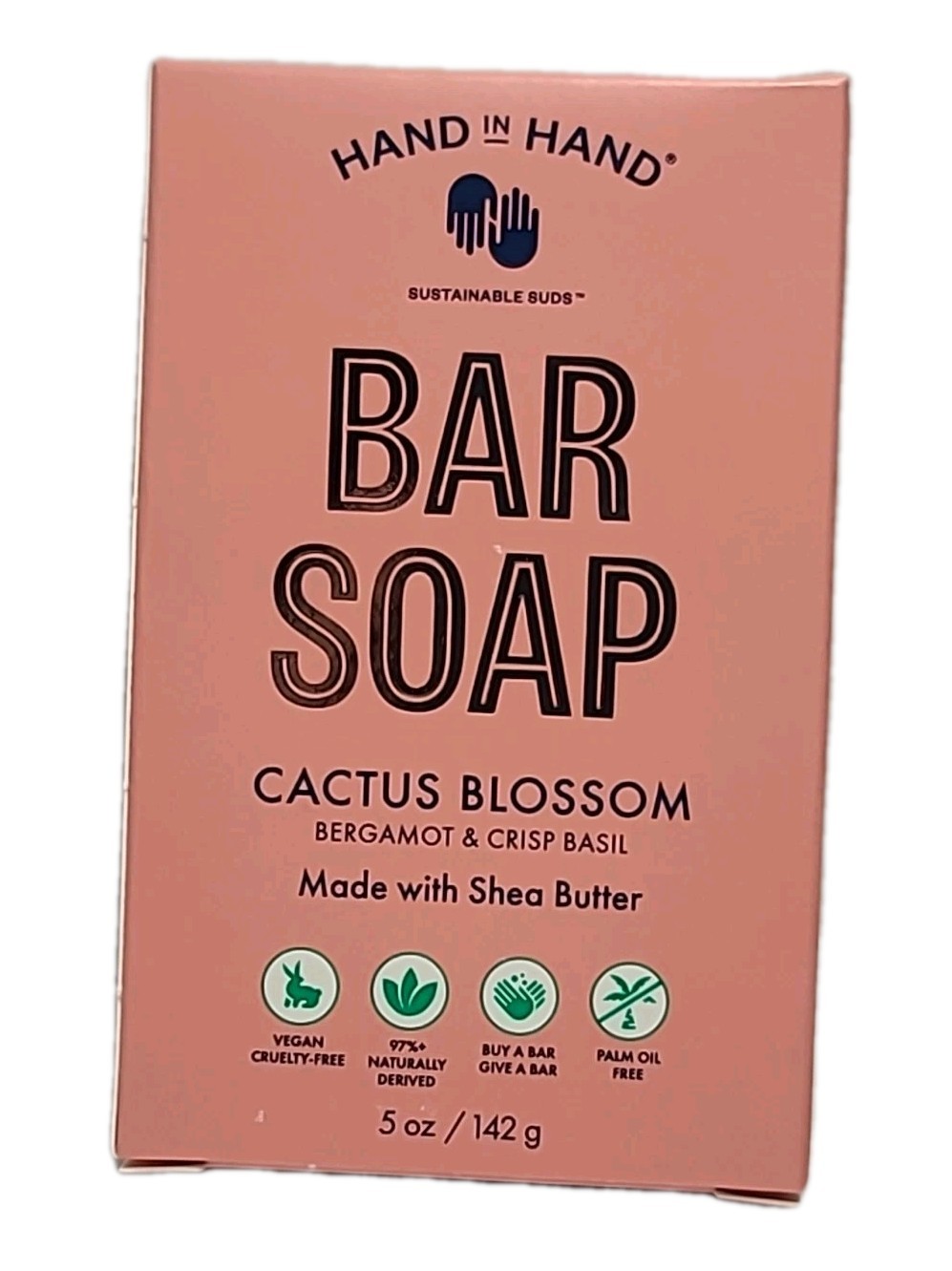 3 × HAND in HAND Bar Soap Bergamot & Crisp Basil, CACTUS BLOSSOM Scent 5 oz Each
