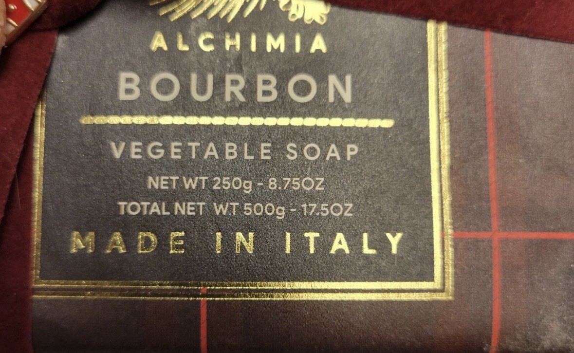 2x Alchimia Pine & Bourbon Scented Men’s Bar 8.75oz Vegetable Soap Italy Holiday