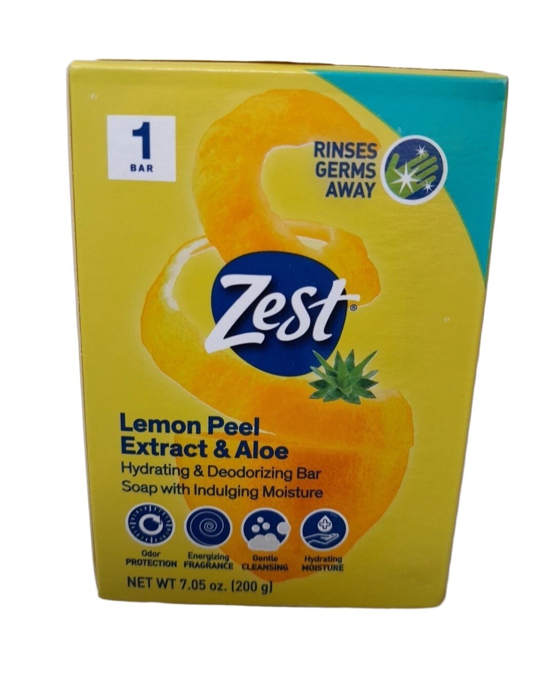 🆕️ ZEST 7.05 Oz BAR ●LEMON PEEL EXTRACT & ALOE● Hydrating & Deodorizing Soap🫧.