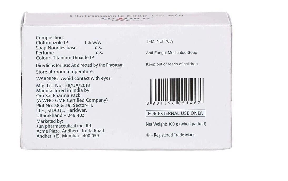 Abzorb Antifungal Absorb Soap – Effective Fungal Protection – 100g(Pack of 2)