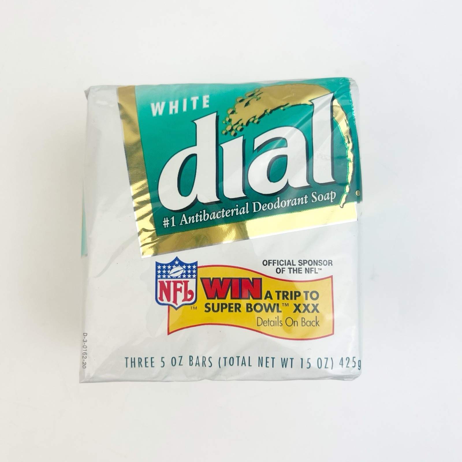 NEW Vtg 1995 Dial Soap White Antibacterial Deodorant 3 Bars Super Bowl Ad