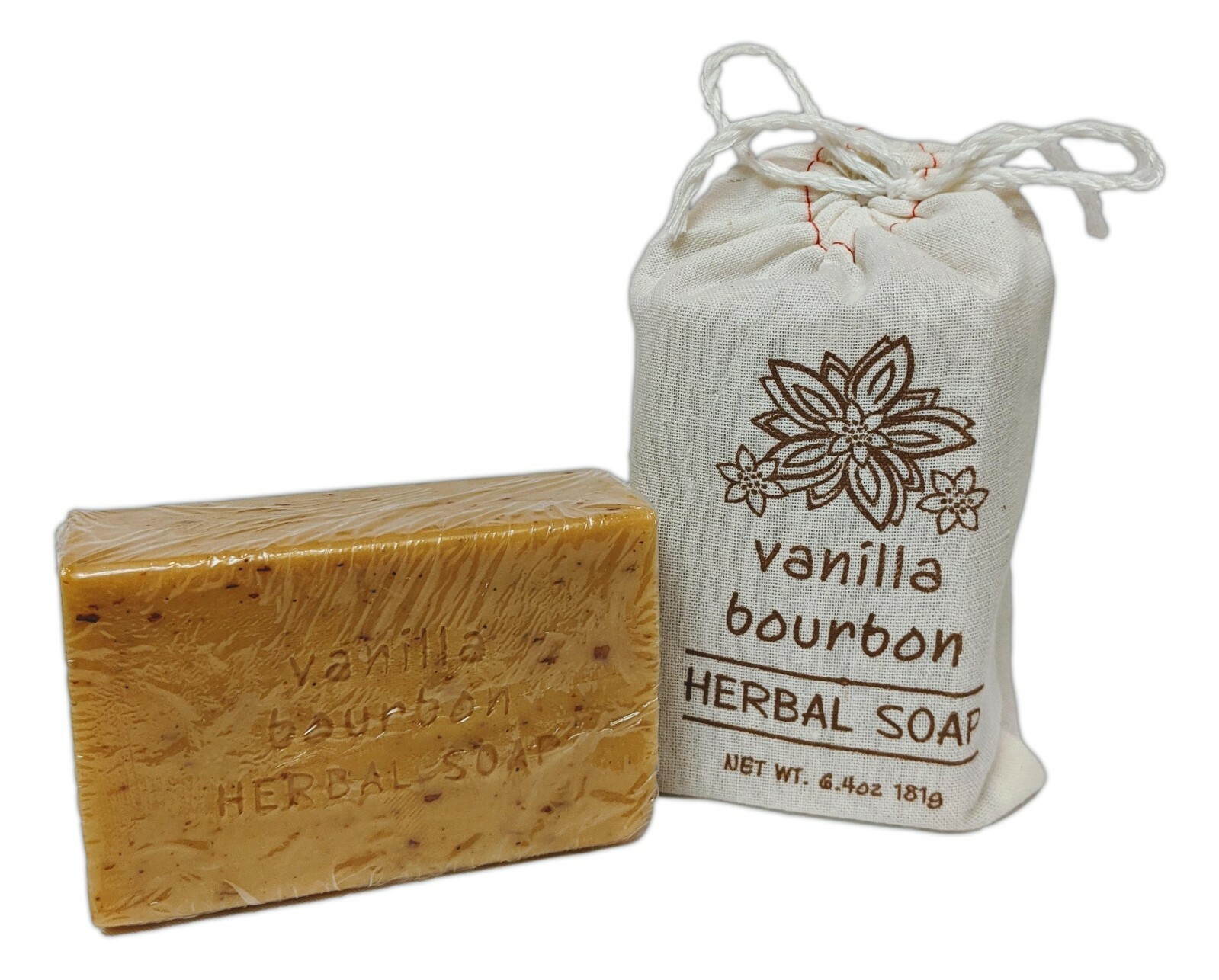 Set of 2 Greenwich Bay VANILLA BOURBON Herbal Soap In A Sack, 6.4 oz Each