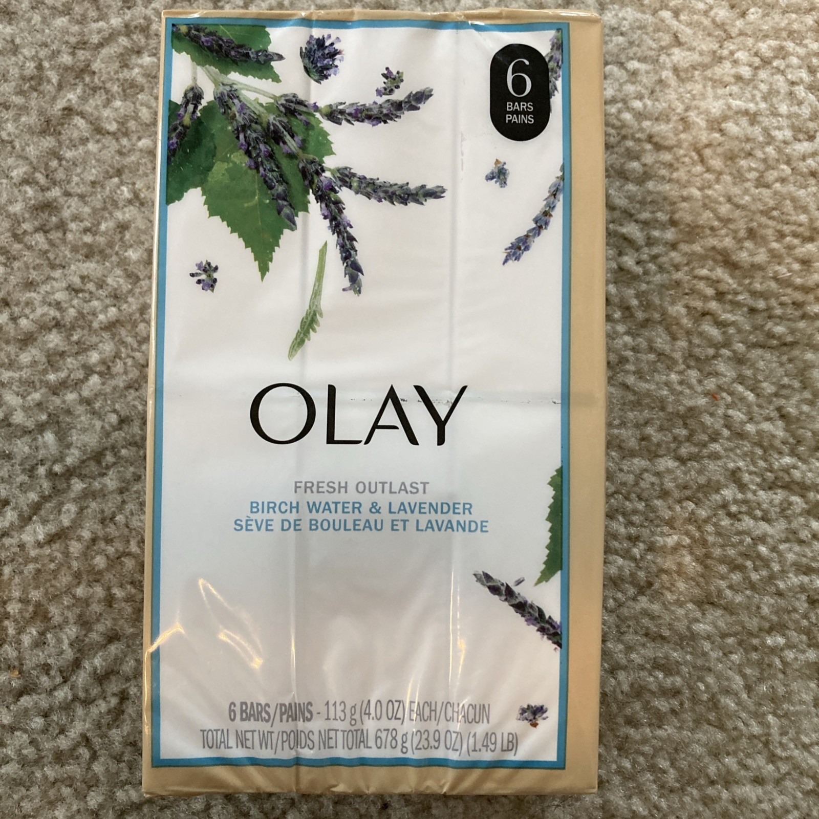 Olay Fresh Outlast Birch Water & Lavender Scent 6 4oz Bars