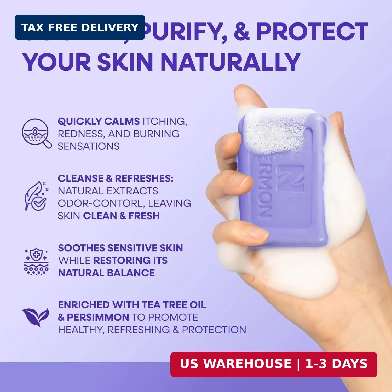Hermon Antifungal Soap with Tea Tree Oil: Antifungal Bar Soothing Care & Relief