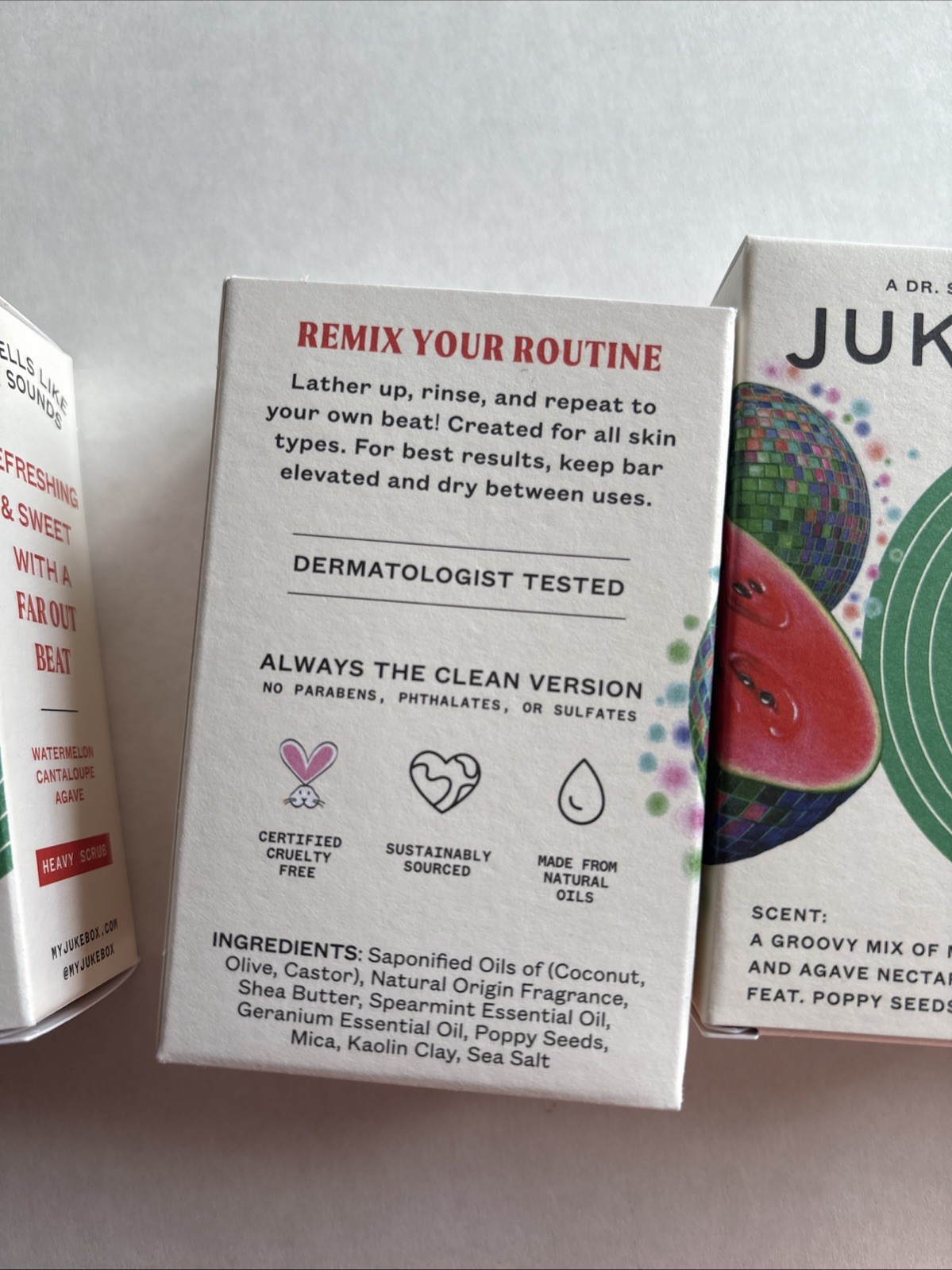 4 New Jukebox WATERMELON DISCO Natural Bar Soap DR SQUATCH Poppy Seeds Agave