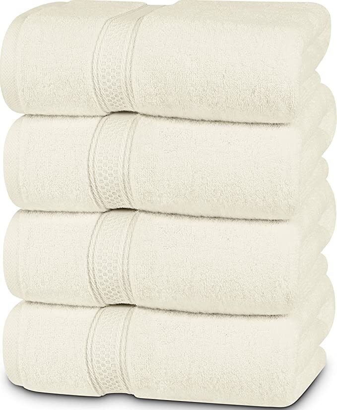 Luxury Bath Towels Pack of 4 27×54 Inches Cotton Soft 600 GSM Utopia Towels