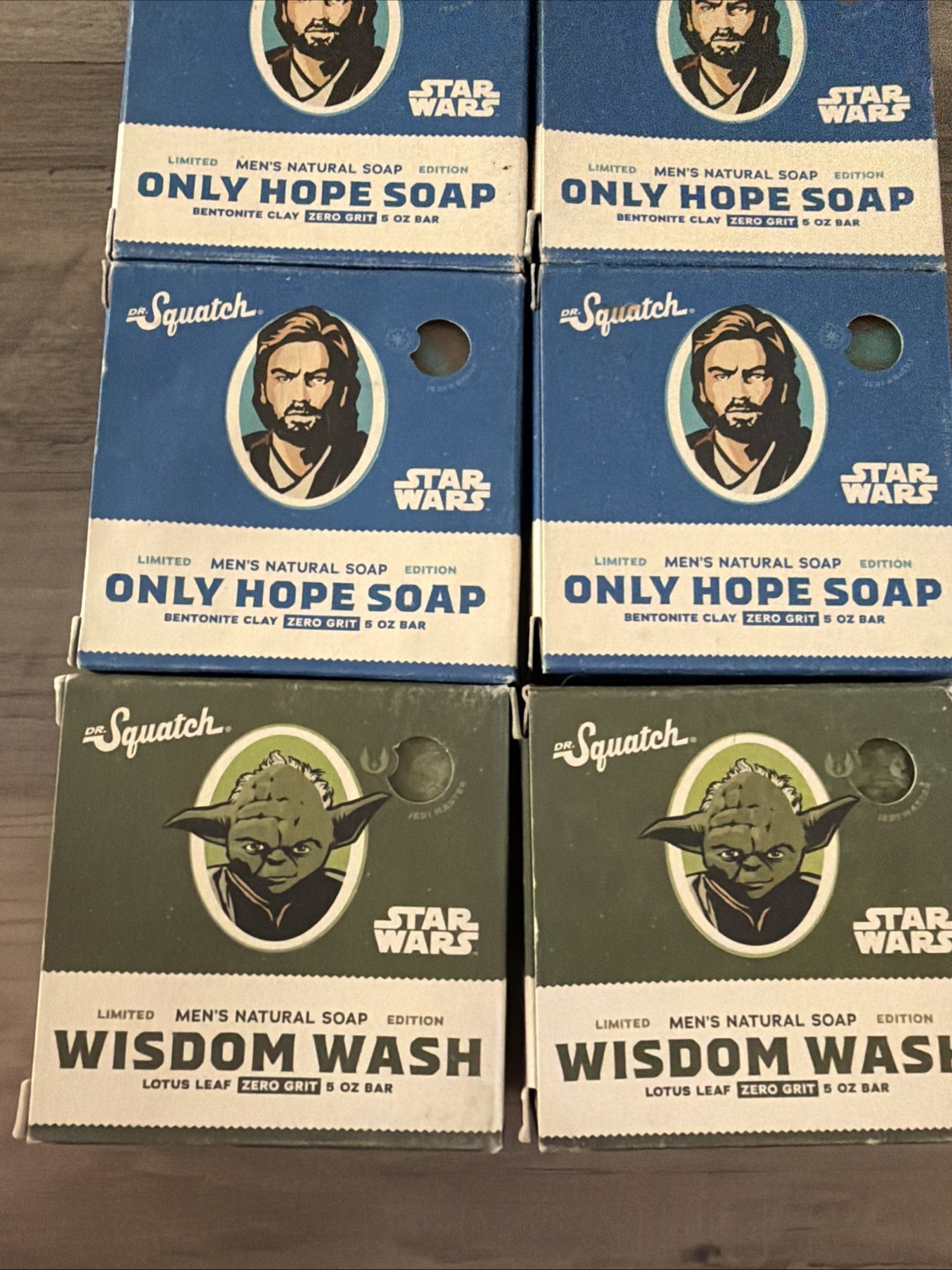 NEW Dr. Squatch Jedi Knight Only Hope + Wisdom Wash Star Wars Bar Soap 7 Total