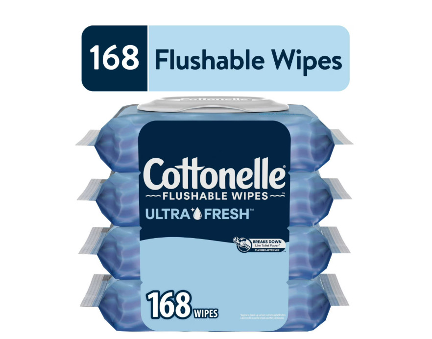 3 PACK Ultra Fresh Flushable Wet Wipes, 4 Flip-Top Packs (168 Total Flushab