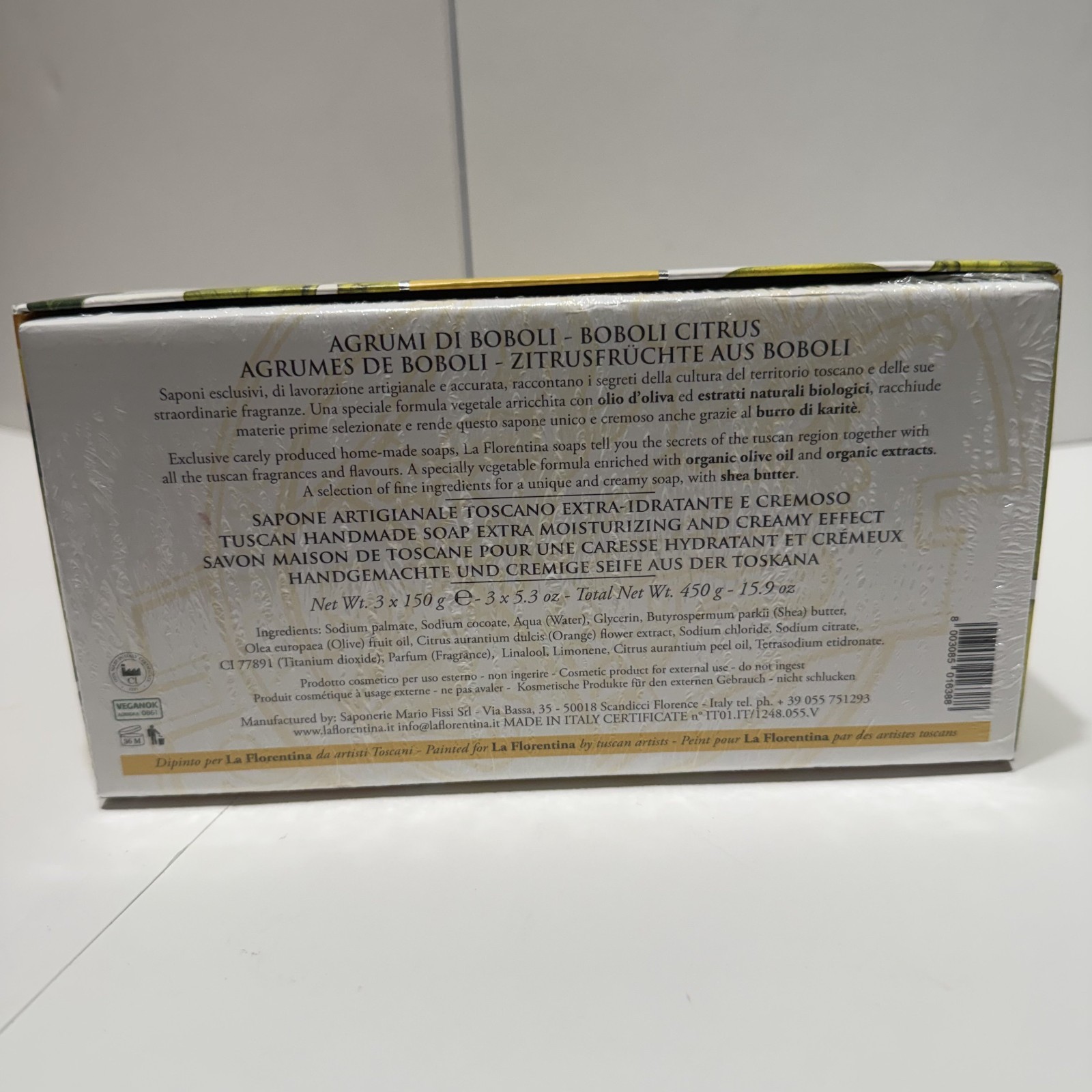 La Florentina Agrumi di Boboli Soap CITRUS HAND SOAP ITALY 3 x 5.3 oz bars NEW