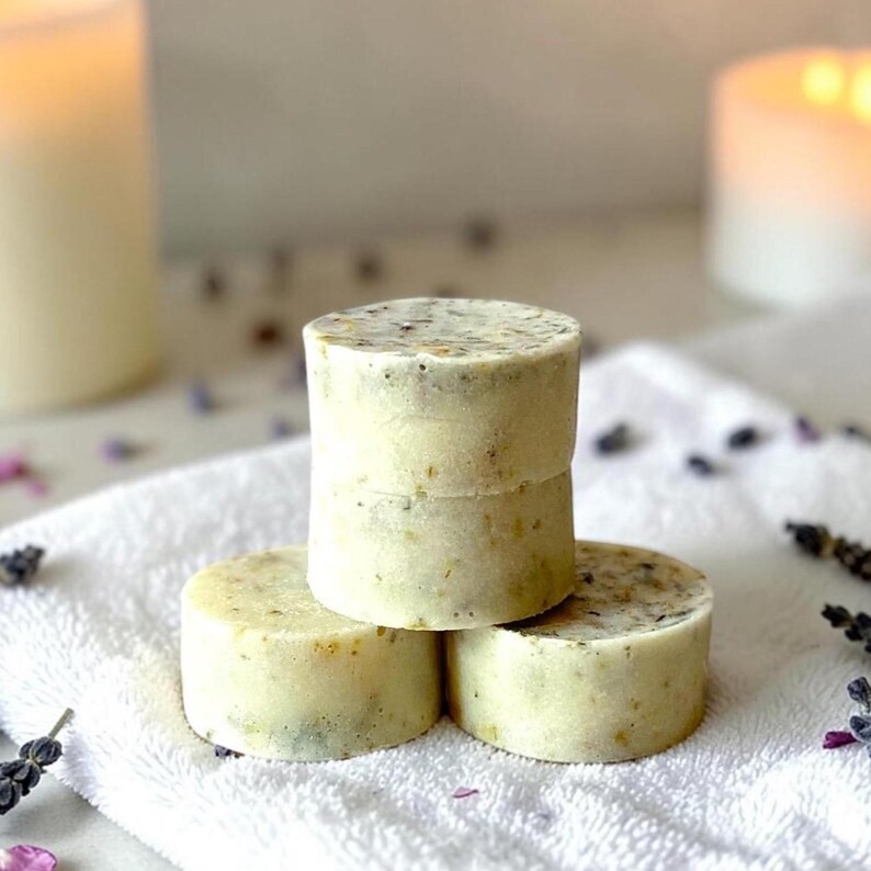 Shea Butter Botanical Sugar Scrub Rounds – 4pc Rose Lavender & Lotus Spa Gift