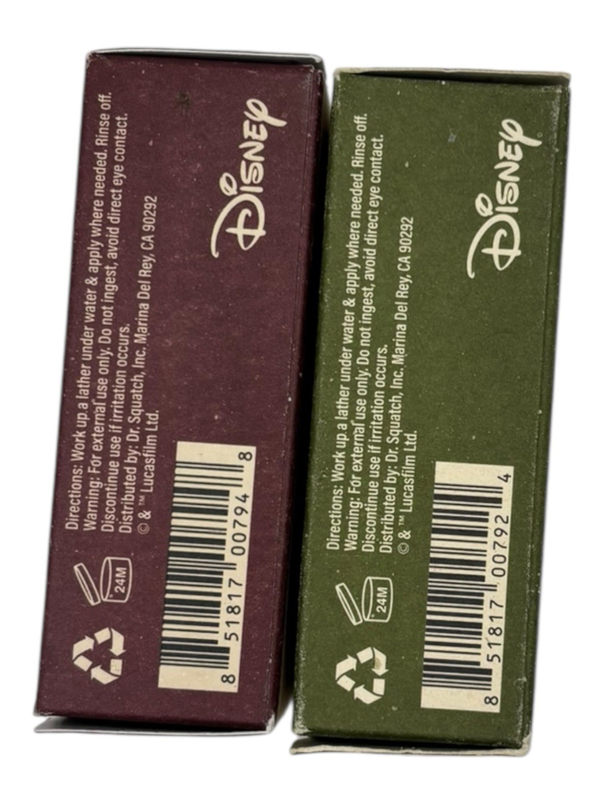 (2) Dr. Squatch STAR WARS Limited Ed Bar Soap 5oz Wisdom Wash Ruthless Rinse