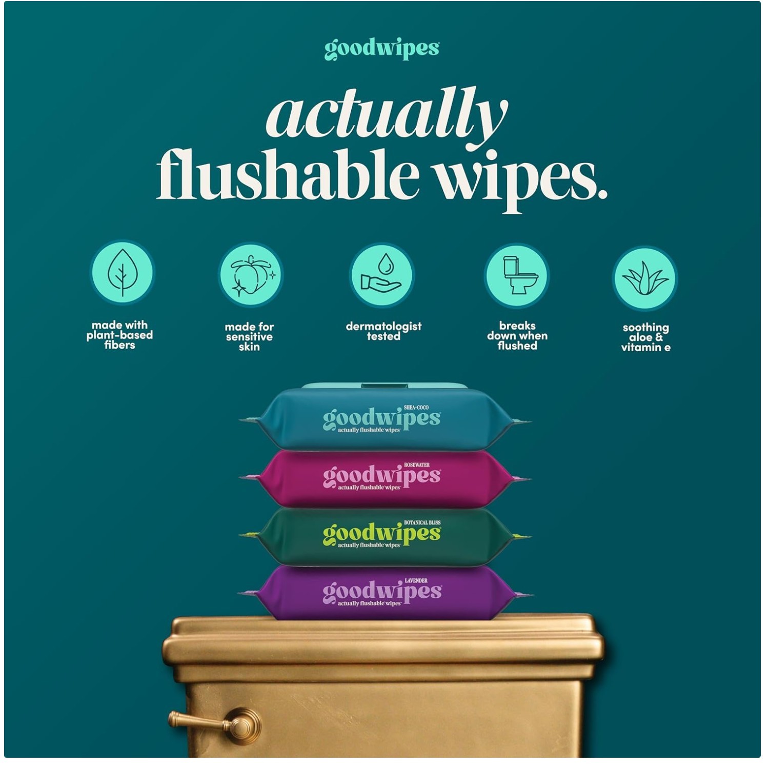 Flushable Wipes Bulk Pack, Shea-Coco Adult Wet Wipes, 418 Ct