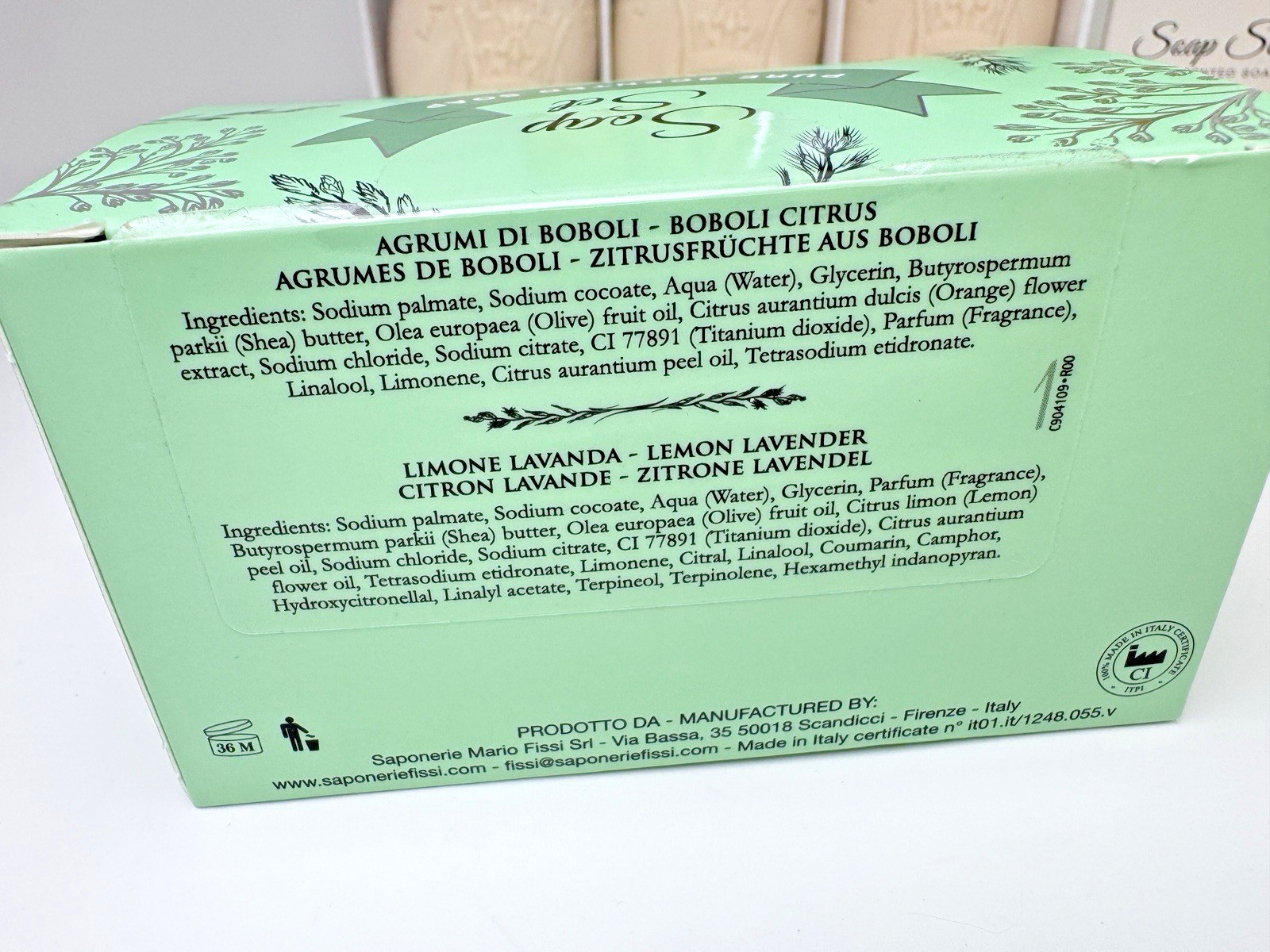 La Florentina Italy Lavender Lemon Citrus Iris 9 Bars Soap Multi-Set 44.7 Oz