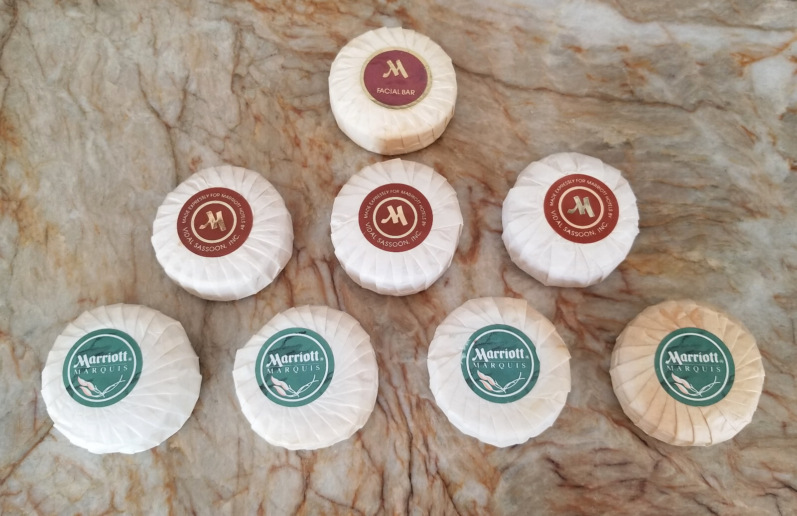 MARRIOTT MARQUIS Hotel LOT of 8 FRENCH MILLED Bath Soap 48g each 1.7 oz