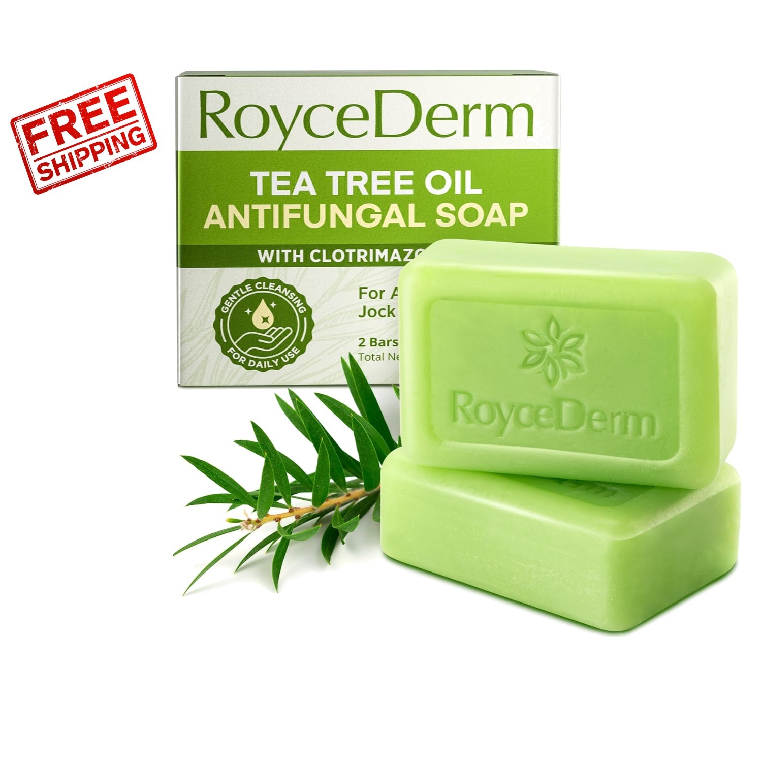 Roycederm Antifungal Bar Soap – Tea tree Oil Soap – Athlete’s Foot Treatment
