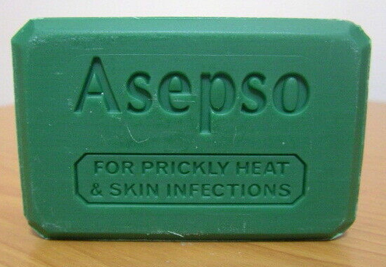 1 Bar 2.8 oz = 80 grams Asepso Antiseptic Skin Soap with Chloroxylenol 0.25%