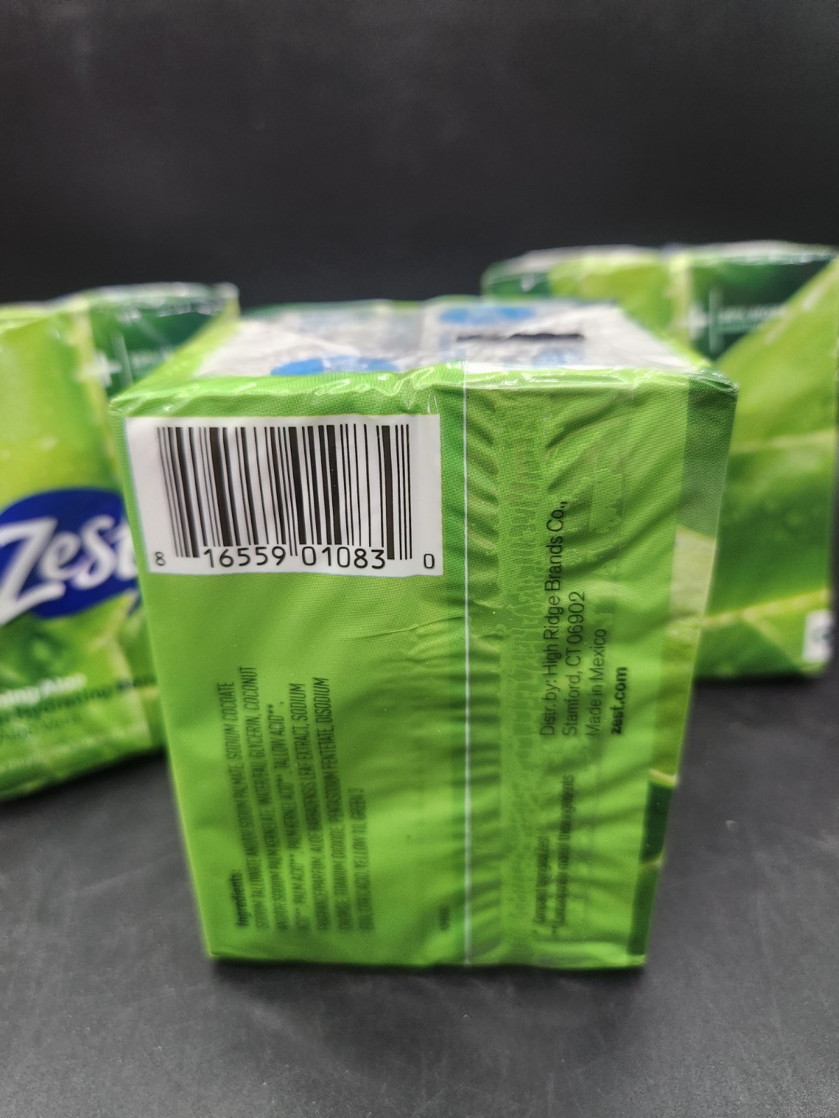 6 Bars Zest Soothing Aloe Deodorant Bar Soap 3.2 oz Germs Away