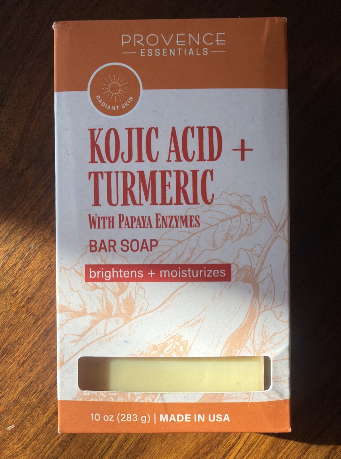PROVENCE ESSENTIALS Kojic Acid + Turmeric w/ Papaya Enzymes Bar Soap (10oz) NEW