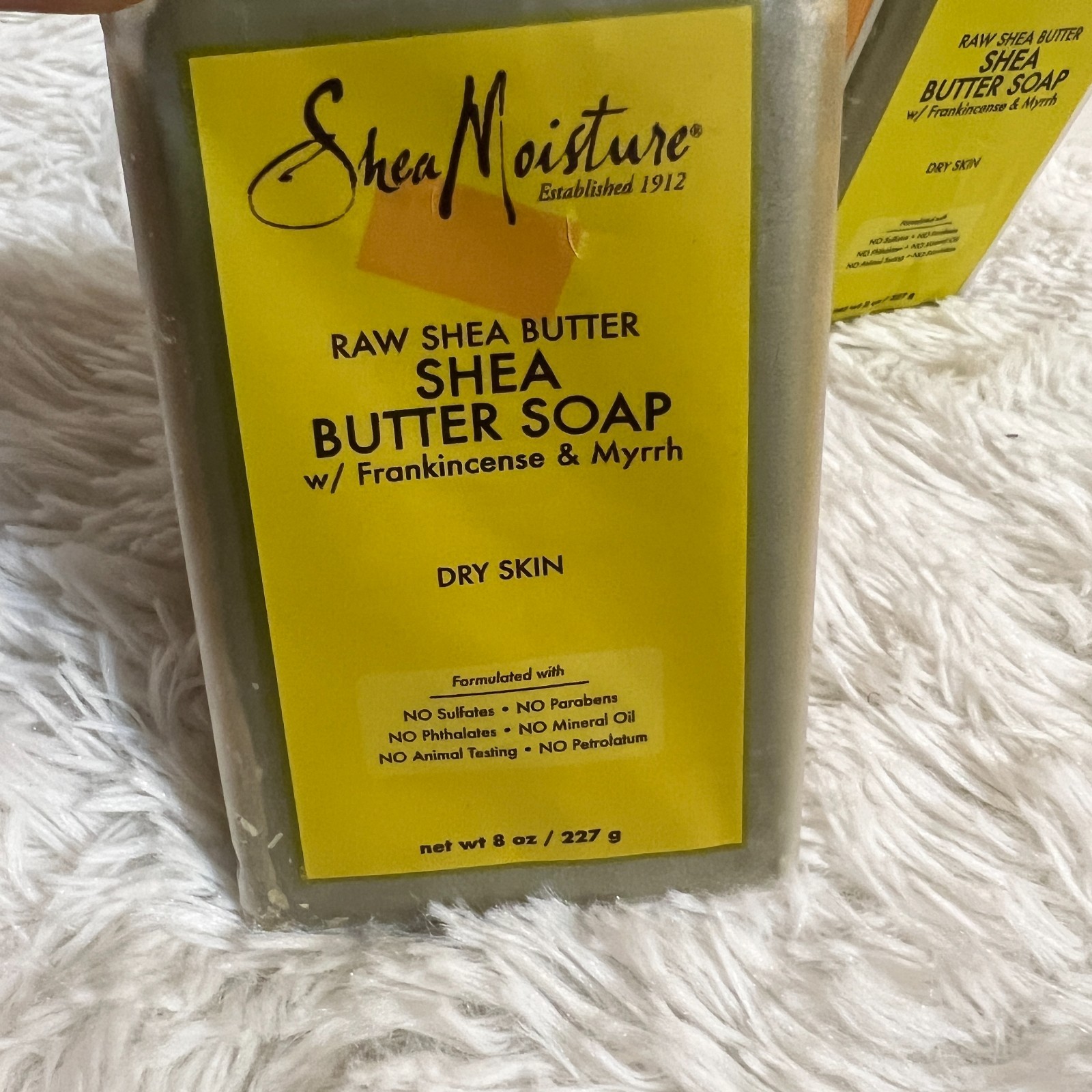 SHEA MOISTURE RAW SHEA BUTTER SOAP W/ FRANKINCENSE & MYRRH BAR SOAP 8 OZ (3)
