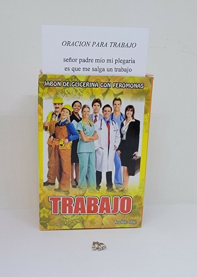 JABON PARA CONSEGUIR TRABAJO DE GLICERINA 100 GR AMULETO Y ORACION INCLUIDO !
