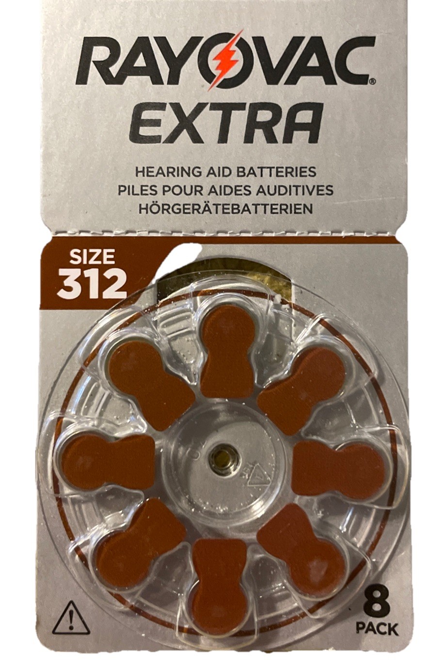 Rayovac Extra Advanced Hearing Aid Batteries Size 312, Exp 06/2029
