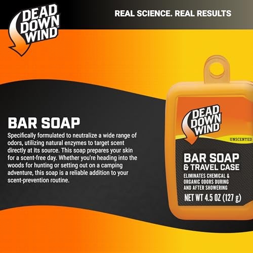 Bar Soap & Travel Case | 4.5 Oz Bar | 3 Pack | Odor Eliminator, Hunting