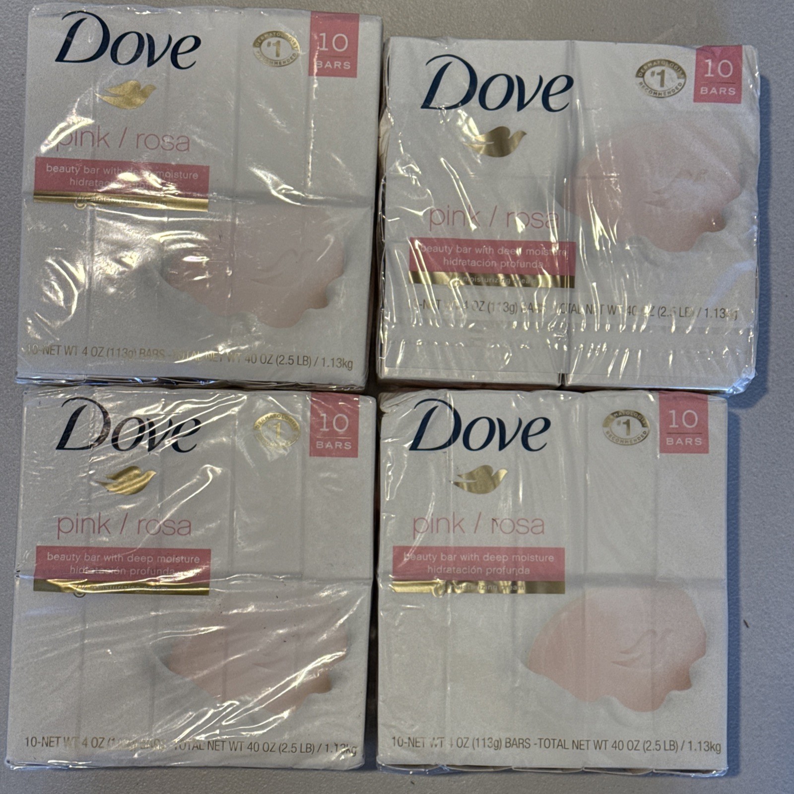 42 BARS WOMEN’S 4 oz DOVE BAR PINK ROSA SOAP WITH MOISTURIZING CREAM