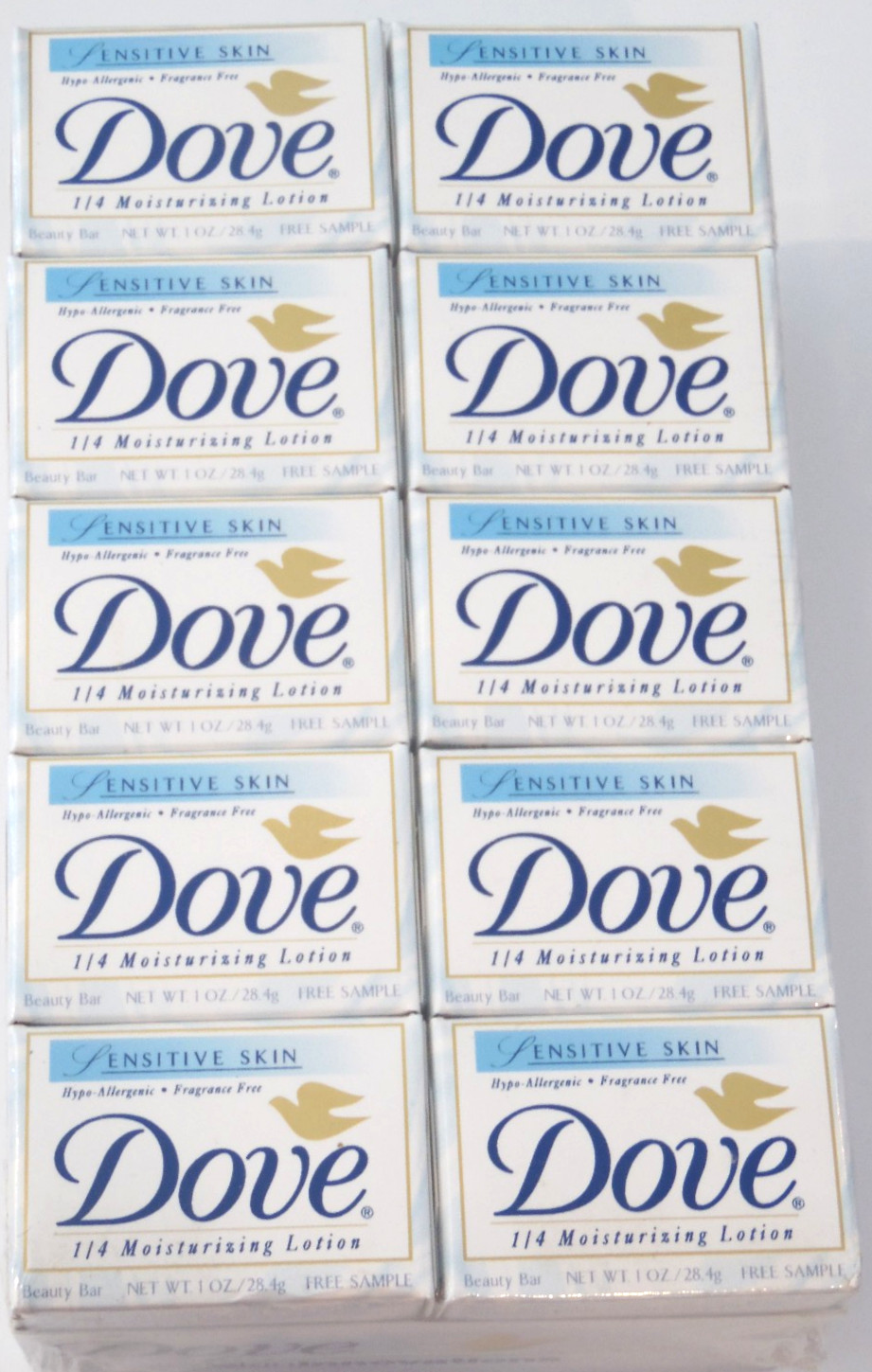 Vtg 30 Cnt Box bulk Dove Sensitive Skin 1/4 Moisturizing Bar Soap 1 Oz Mini 2002