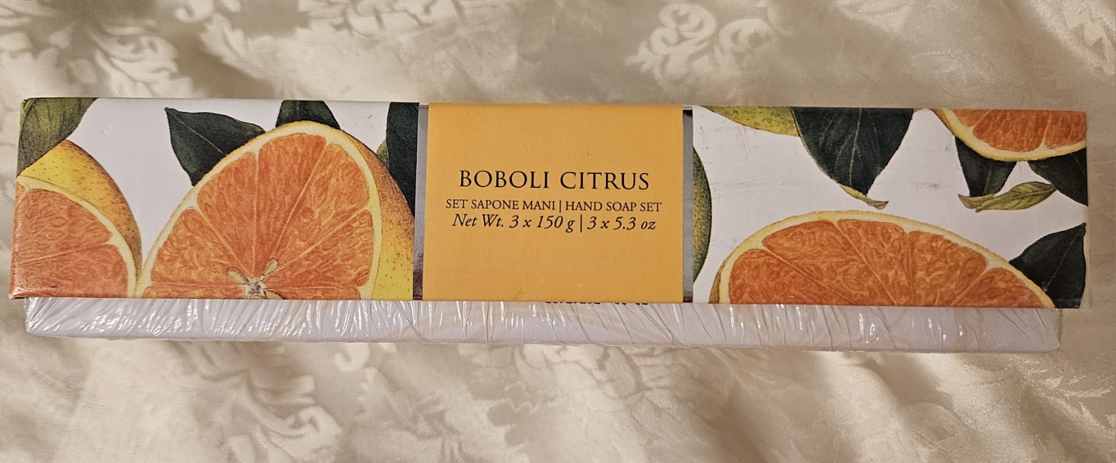 La Florentina Italian Luxury Bar Soap Boboli Citrus Gift Box 3 x 5.3 oz (150g)