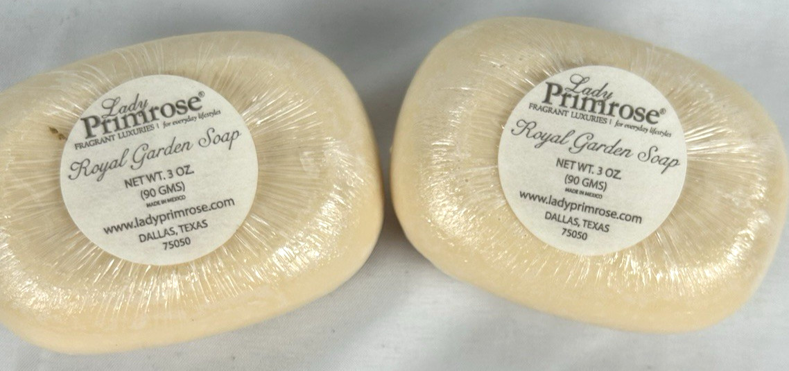 NEW Lady Primrose Royal Garden Bar Soap Lot Of 2 Dallas Texas 3 Oz