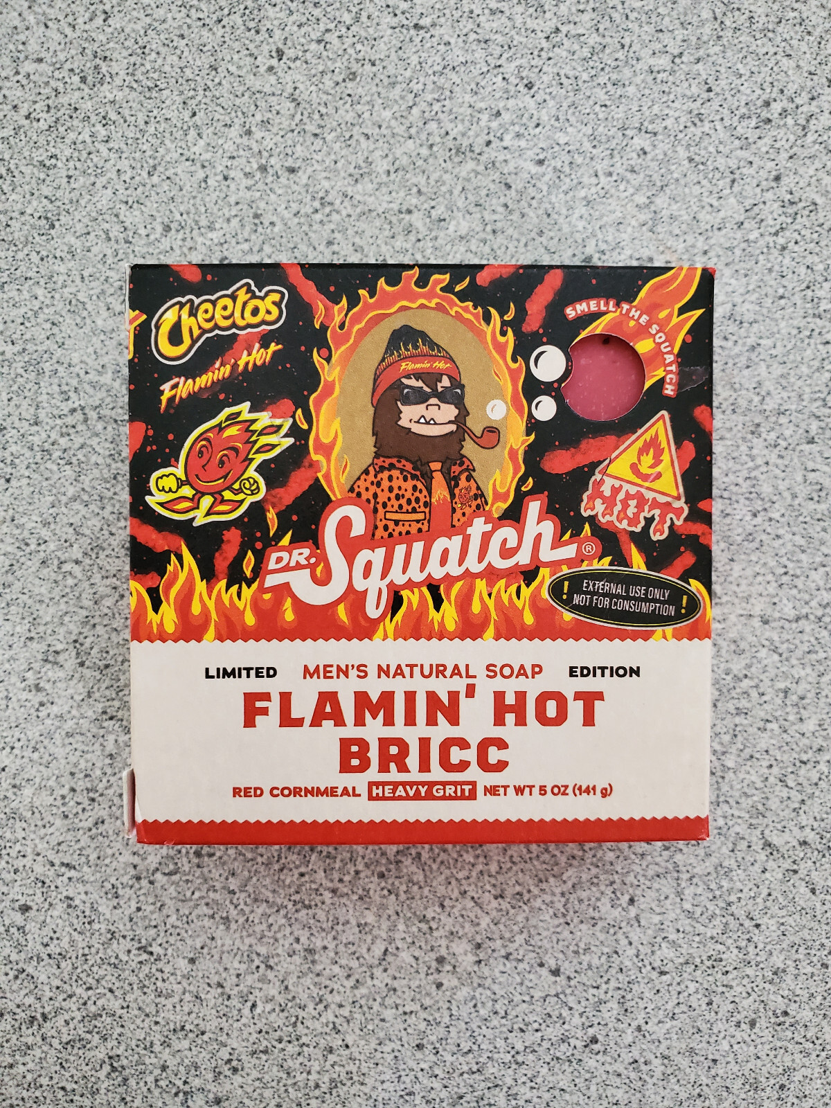 Dr. Squatch Ltd Ed. Bar Soap Cheetos Flamin’ Hot Bricc Heavy Grit 5oz