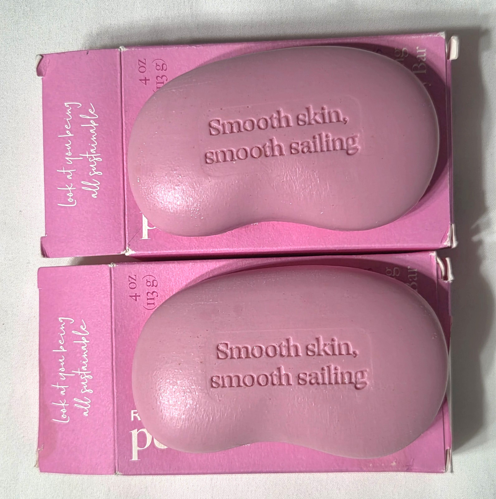 2 Peach not Plastic Exfoliating Hand & Body Bar Soap – Raspberry Scent, Vegan