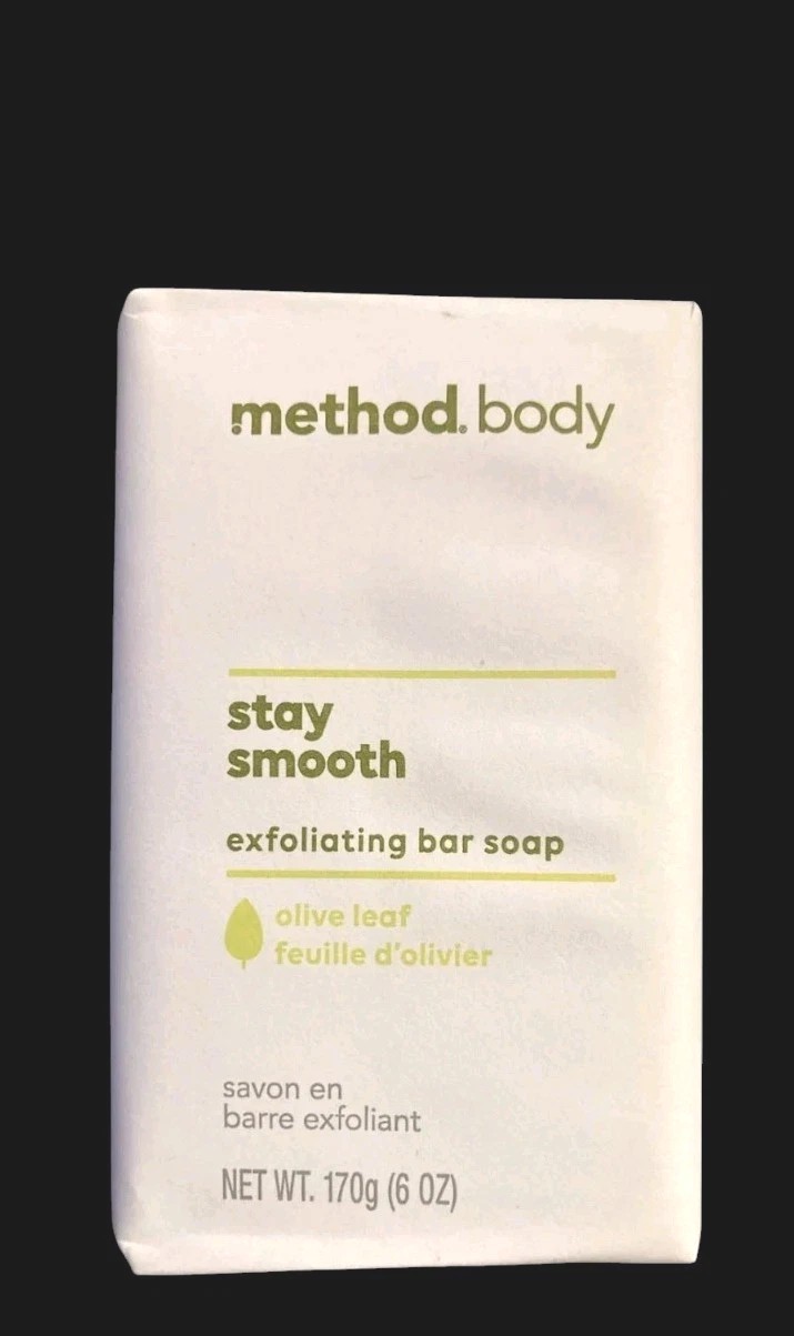 Method Body Stay Smooth Bar Soap Exfoliating x2 Olive Leaf Plant Based Shea