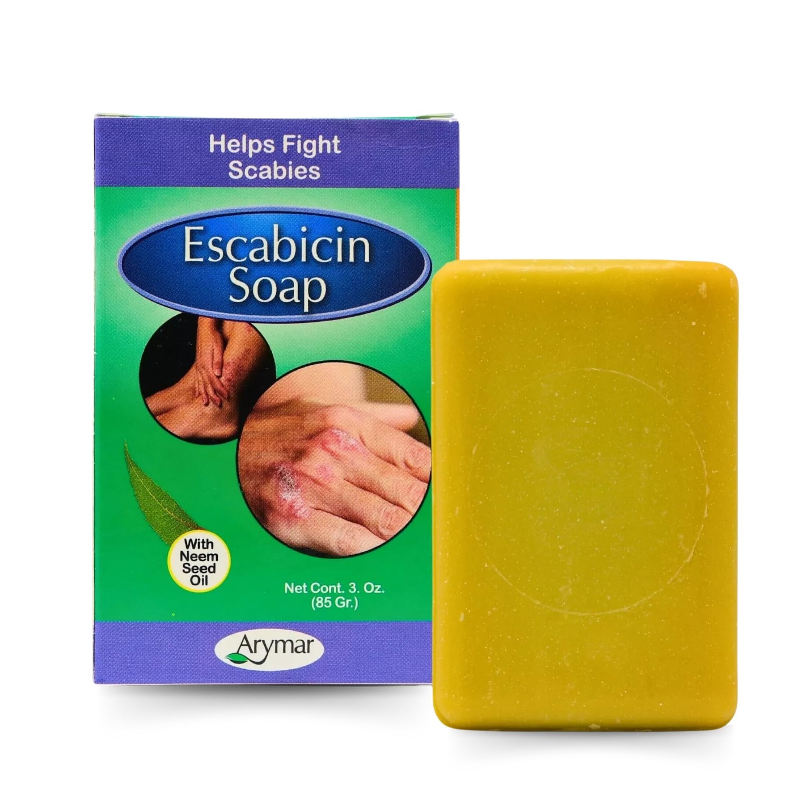 Escabicin Sulfur Soap Bar with Neem Oil: 3 oz Deep Cleansing Formula for Oily…