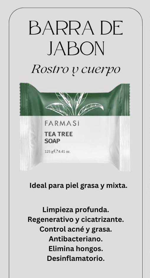 Farmasi Tea Tree Soap Clean excess oil without drying out the skin.