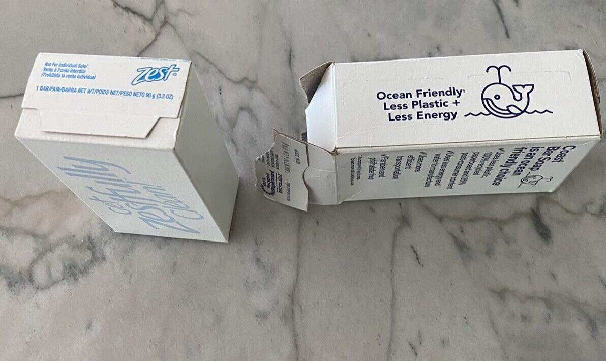 Vintage Zest Soap Bar Fresh 3.2 oz and Coast Bar Soap 4.12 oz. in Original Box