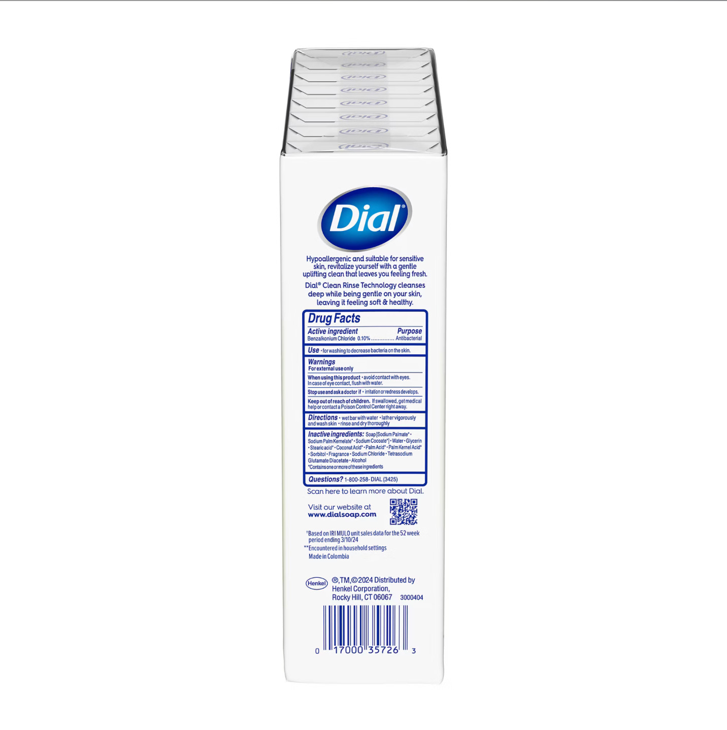 Dial Hypoallergenic Aloe Antibacterial Bar Soap 4 oz – Choose 1–16 Bar